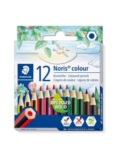   Színes ceruza készlet, hatszögletű, félhosszú, STAEDTLER "Noris Colour 185", 12 különböző szín (TS18501C12)