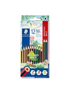   Színes ceruza készlet, hatszögletű, STAEDTLER "Noris Colour 185", 10+2 különböző szín (TS185C12P)