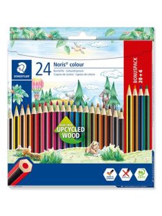   Színes ceruza készlet, hatszögletű, STAEDTLER "Noris Colour 185", 20+4 különböző szín (TS185C24P)