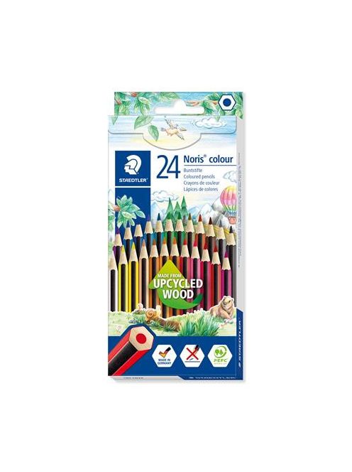 Színes ceruza készlet, hatszögletű, STAEDTLER "Noris Colour 185", 24 különböző szín (TS185CD2402)