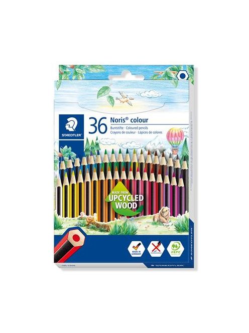 Színes ceruza készlet, hatszögletű, STAEDTLER "Noris Colour 185", 36 különböző szín (TS185CD36)