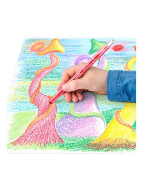 Zsírkréta, csavarós, STAEDTLER "Noris 221", 12 különböző szín (TS221NWP12)