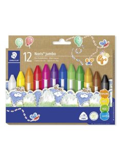   Zsírkréta, vastag, háromszögletű, STAEDTLER "Noris® jumbo 228 14", 12 különböző szín (TS22814C12)