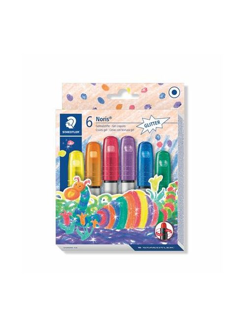 Zsírkréta, zselés, STAEDTLER "Noris 2390", 6 csillogó szín (TS2390MC6)