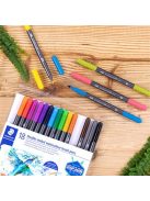 Ecsetirón készlet, 0,5-0,8/1,0-6,0 mm, kétvégű, STAEDTLER "3001", 18  szín (TS3001TB18)