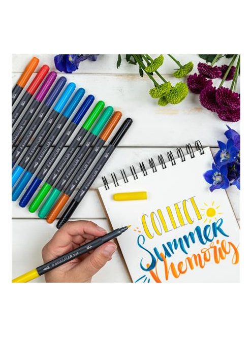 Ecsetirón készlet, 0,5-0,8/1,0-6,0 mm, kétvégű, STAEDTLER "3001", 36 szín (TS3001TB36)