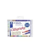 Kalligrafikus marker készlet, 2,0/3,5 mm, kétvégű, STAEDTLER "3005", 24 szín (TS3005TB24)