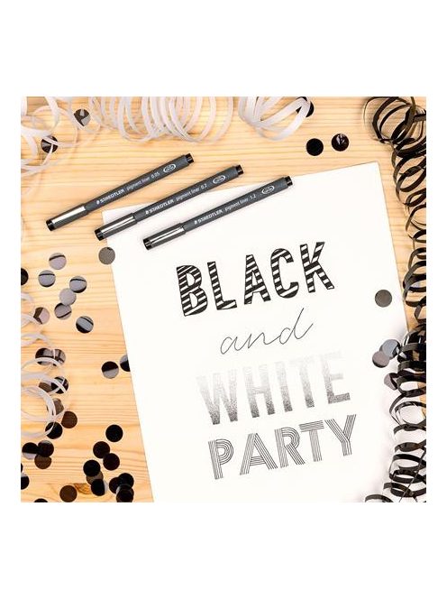 Tusfilc készlet, 12 különböző vonalvastagság, STAEDTLER "Pigment Liner 308", fekete (TS3089TB12)