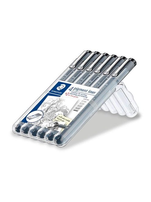 Tusfilc készlet, STAEDTLER "Pigment Liner 308", fekete, 4+2 darab (TS308SB6P)