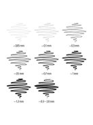 Tusfilc készlet, 8 különböző vonalvastagság, STAEDTLER "Pigment liner 308", fekete (TS308SB8)