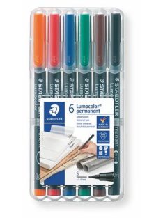   Alkoholos marker készlet, OHP, 0,4 mm, STAEDTLER "Lumocolor® 313 S", 6 különböző szín (TS313WP6)