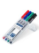 Alkoholmentes marker készlet, OHP, 0,6 mm, STAEDTLER "Lumocolor® 316 F", 4 különböző szín (TS316WP4)