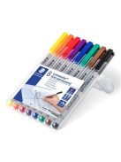 Alkoholmentes marker készlet, OHP, 0,6 mm, STAEDTLER "Lumocolor® 316", 8 különböző szín (TS316WP8)