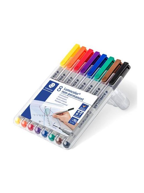 Alkoholmentes marker készlet, OHP, 0,6 mm, STAEDTLER "Lumocolor® 316", 8 különböző szín (TS316WP8)