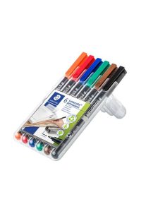   Alkoholos marker készlet, OHP, 0,6 mm, STAEDTLER "Lumocolor® 318 F", 6 különböző szín (TS318WP6)