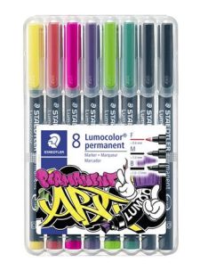   Alkoholos marker vegyes készlet, OHP, STAEDTLER "Lumocolor® 31", 8 különböző szín, 3-féle vonalvastagság (TS31SWP8)