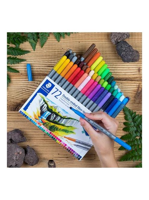 Rostirón készlet,  0,8/3,0 mm, kétvégű, STAEDTLER® "3200", 72 különböző szín (TS3200TB72)