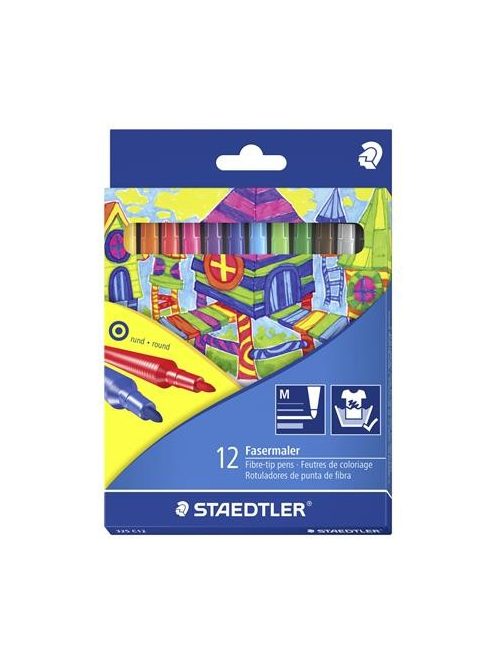 Rostirón készlet, 1 mm, STAEDTLER "325", 12 különböző szín (TS325C12)