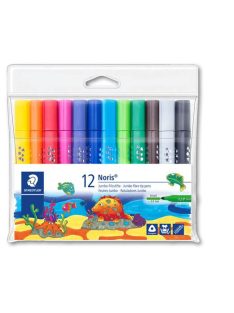   Filctoll készlet, 3 mm, háromszögletű, kimosható, STAEDTLER "Noris® jumbo 328-B", 12 különböző szín (TS328BC12)