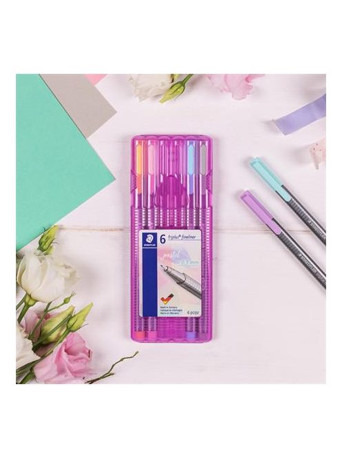 Tűfilc készlet feltekerhető tolltartóban, 0,3 mm, STAEDTLER "Triplus® 334", 20 különböző szín (TS334PC20)