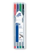 Tűfilc készlet, 0,3 mm, STAEDTLER "Triplus  334", 4 különböző szín (TS334SB4)