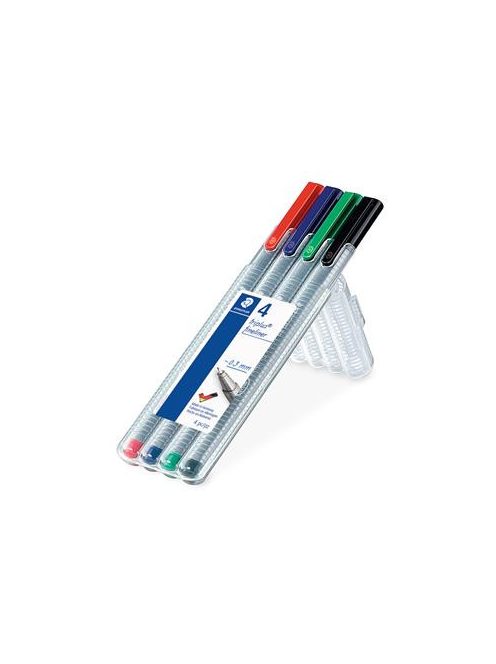 Tűfilc készlet, 0,3 mm, STAEDTLER "Triplus  334", 4 különböző szín (TS334SB4)