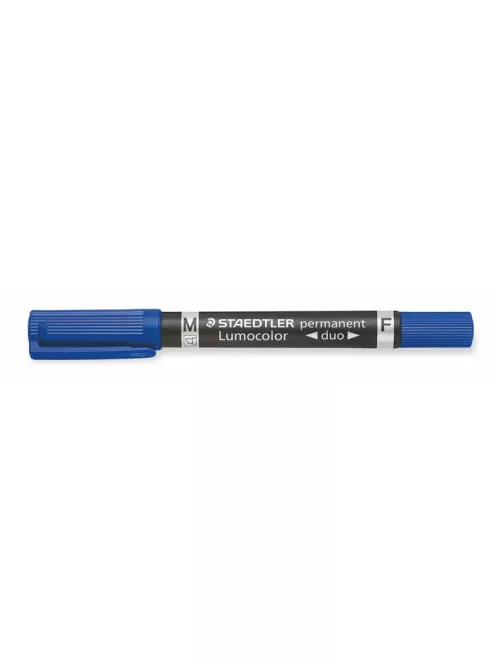 Alkoholos marker, 0,6/1,5 mm, kúpos, kétvégű, STAEDTLER "Lumocolor® duo 348", kék (TS3483)