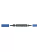 Alkoholos marker, 0,6/1,5 mm, kúpos, kétvégű, STAEDTLER "Lumocolor® duo 348", kék (TS3483)