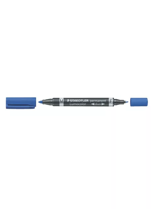 Alkoholos marker, 0,6/1,5 mm, kúpos, kétvégű, STAEDTLER "Lumocolor® duo 348", kék (TS3483)