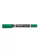 Alkoholos marker, 0,6/1,5 mm, kúpos, kétvégű, STAEDTLER "Lumocolor® duo 348", zöld (TS3485)
