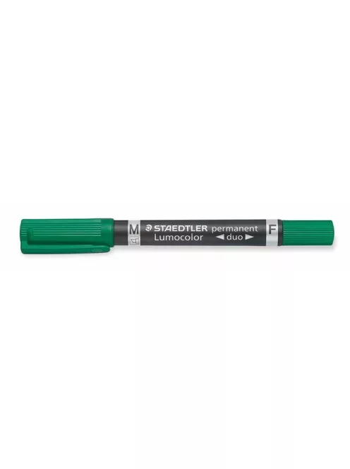 Alkoholos marker, 0,6/1,5 mm, kúpos, kétvégű, STAEDTLER "Lumocolor® duo 348", zöld (TS3485)