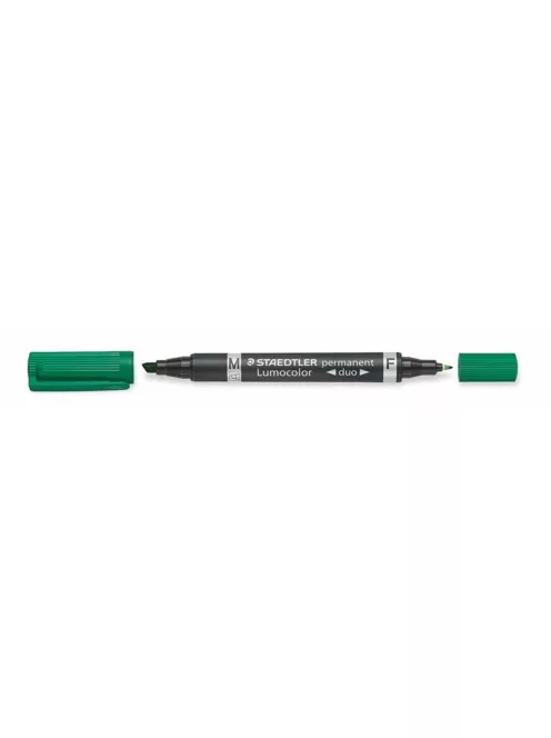 Alkoholos marker, 0,6/1,5 mm, kúpos, kétvégű, STAEDTLER "Lumocolor® duo 348", zöld (TS3485)