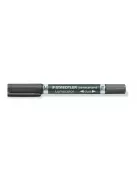 Alkoholos marker, 0,6/1,5 mm, kúpos, kétvégű, STAEDTLER "Lumocolor® duo 348", fekete (TS3489)