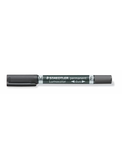 Alkoholos marker, 0,6/1,5 mm, kúpos, kétvégű, STAEDTLER "Lumocolor® duo 348", fekete (TS3489)