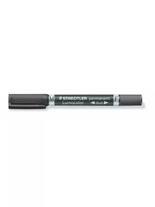 Alkoholos marker, 0,6/1,5 mm, kúpos, kétvégű, STAEDTLER "Lumocolor® duo 348", fekete (TS3489)