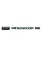 Alkoholos marker, 0,6/1,5 mm, kúpos, kétvégű, STAEDTLER "Lumocolor® duo 348", fekete (TS3489)