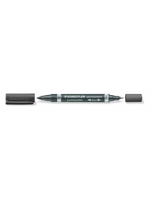 Alkoholos marker, 0,6/1,5 mm, kúpos, kétvégű, STAEDTLER "Lumocolor® duo 348", fekete (TS3489)