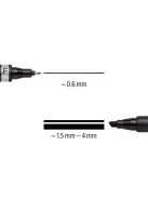 Alkoholos marker, 0,6/1,5 mm, kúpos, kétvégű, STAEDTLER "Lumocolor® duo 348", fekete (TS3489)