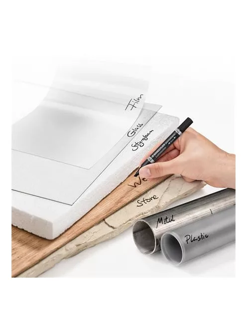 Alkoholos marker, 0,6/1,5 mm, kúpos, kétvégű, STAEDTLER "Lumocolor® duo 348", fekete (TS3489)