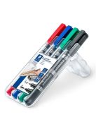 Alkoholos marker készlet, 0,6/1,5 mm, kúpos, kétvégű, STAEDTLER "Lumocolor® duo 348", 4 különböző szín (TS348WP4)