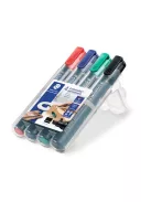 Alkoholos marker készlet, 2-5 mm, vágott, STAEDTLER "Lumocolor® 350", 4 különböző szín (TS350WP4)