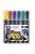 Alkoholos marker készlet, 2-5 mm, vágott, STAEDTLER "Lumocolor® 350", 6 különböző szín (TS350WP61)