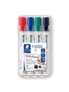   Táblamarker készlet, 2-5 mm, vágott, STAEDTLER "Lumocolor® 351 B", 4 különböző szín (TS351BWP4)