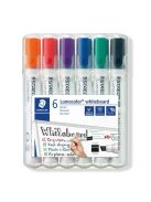 Táblamarker készlet, 2-5 mm, vágott, STAEDTLER "Lumocolor® 351 B", 6 különböző szín (TS351BWP6)