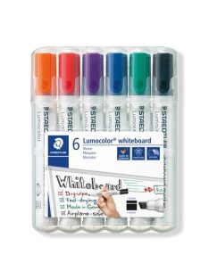   Táblamarker készlet, 2-5 mm, vágott, STAEDTLER "Lumocolor® 351 B", 6 különböző szín (TS351BWP6)