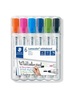   Táblamarker készlet, 2 mm, kúpos, STAEDTLER "Lumocolor® 351", 6 különböző szín (TS351WP61)