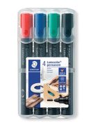 Alkoholos marker készlet, 2 mm, kúpos, STAEDTLER "Lumocolor® 352", 4 különböző szín (TS352WP4)