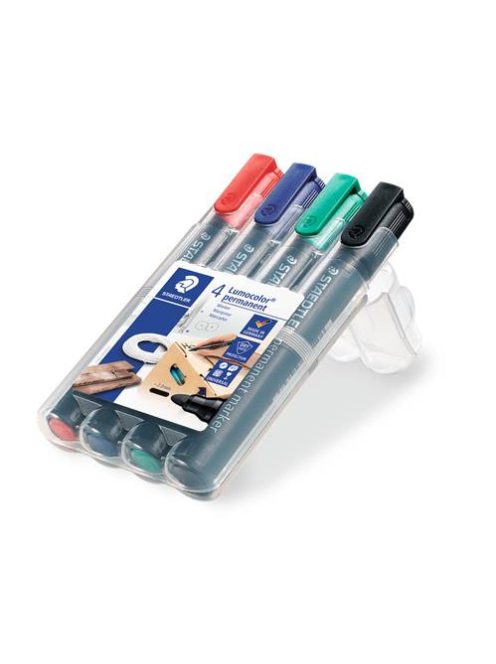 Alkoholos marker készlet, 2 mm, kúpos, STAEDTLER "Lumocolor® 352", 4 különböző szín (TS352WP4)