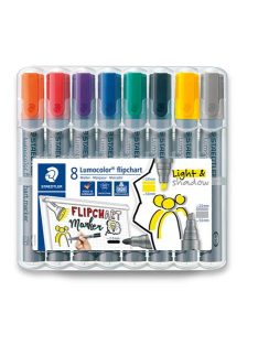   Flipchart marker vegyes készlet, 2/2-5 mm, STAEDTLER "Lumocolor® 356", 8 különböző szín (TS356SWP8)