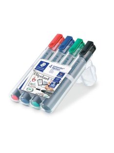   Flipchart marker, 2 mm, kúpos, STAEDTLER "Lumocolor 356", 4 különböző szín (TS356WP4)